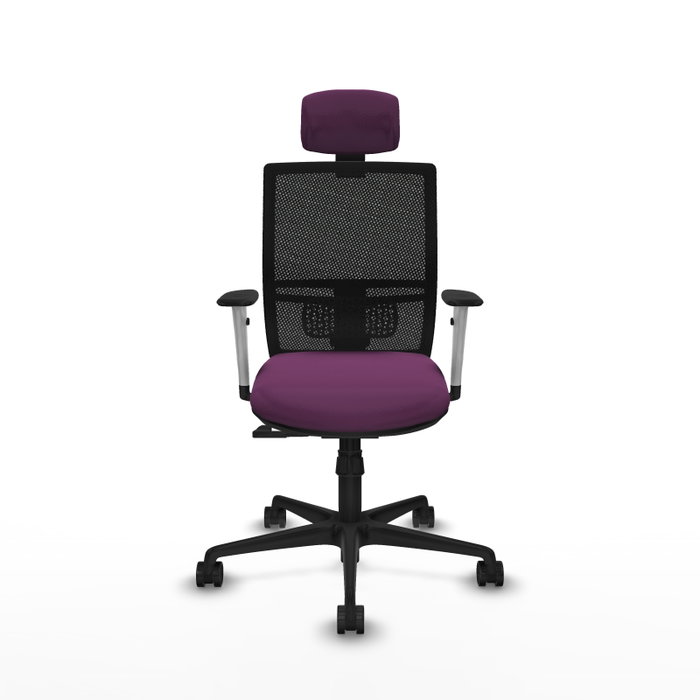 PIQUERAS Y CRESPO Silla de oficina Yunquera con mecanismo Sincro, Morado y Negro
