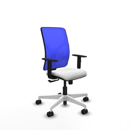 PIQUERAS Y CRESPO Silla de oficina Motilla con mecanismo Sincro, Azul y Blanco