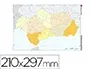 Teide Mapa mudo color Din A4 Andalucia politico 210 x 297 mm 100 g/m²