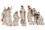 DKD Home Decor Set de Nacimiento de 11 Piezas en Resina Blanco y Dorado
