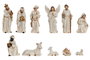 DKD Home Decor Set de Nacimiento de 11 Piezas en Resina Blanco y Dorado