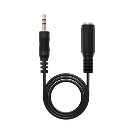 Nanocable 10.24.0205 - Cable de Audio Estéreo Jack 3.5mm Macho a Hembra 5 Metros, Prolongador, Plug and Play, Negro