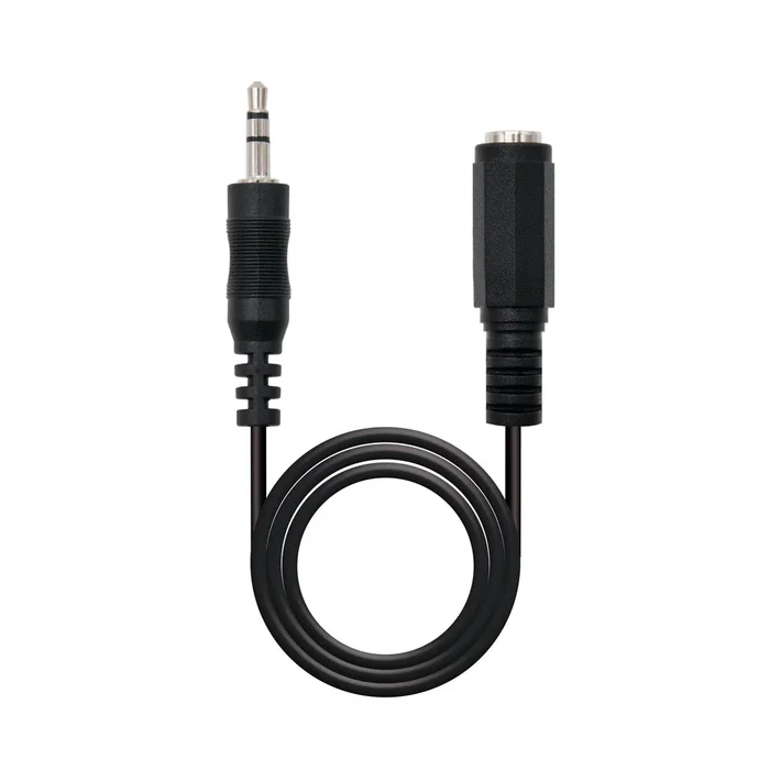 Nanocable - Cable de Audio Estéreo Jack 3.5mm Macho a Hembra, 5 metros, Extensión, 10.24.0203, Negro