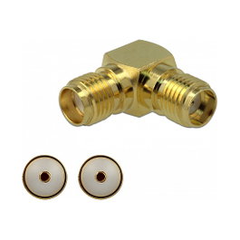 DeLOCK Adaptador coaxial SMA hembra a SMA hembra 90° 3 GHz