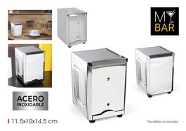 My Bar Servilletero Hosteleria Inox 10,3 cm (ancho) x 11,9 cm (largo) x 14,8 cm (alto) (12 Unidades)