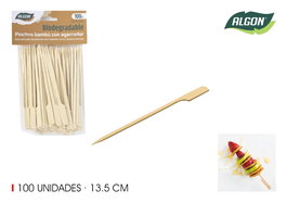 Algon Set 100 Pinchos de Bambú Agarrador 13.5 cm (18 Unidades)