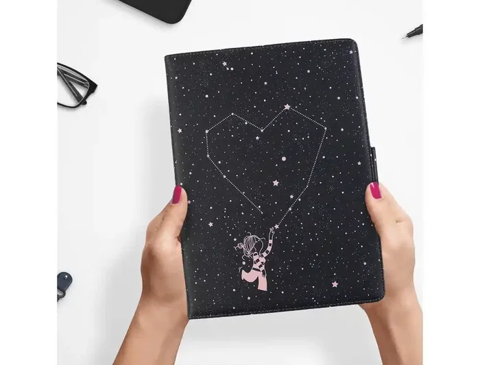 Wondee Funda Tablet Universal para 10.2 y 10.4 Pulgadas La Volátil - Diseño Exclusivo Estrellas sobre Fondo Oscuro, Protección contra Golpes y Arañazos