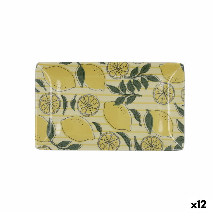Quid Bandeja Rectangular Sicilia Amarilla 25x15x2 cm (12 Unidades)