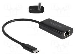 DeLOCK Adaptador USB Type-C™ a Gigabit LAN con Power Delivery 100W Negro