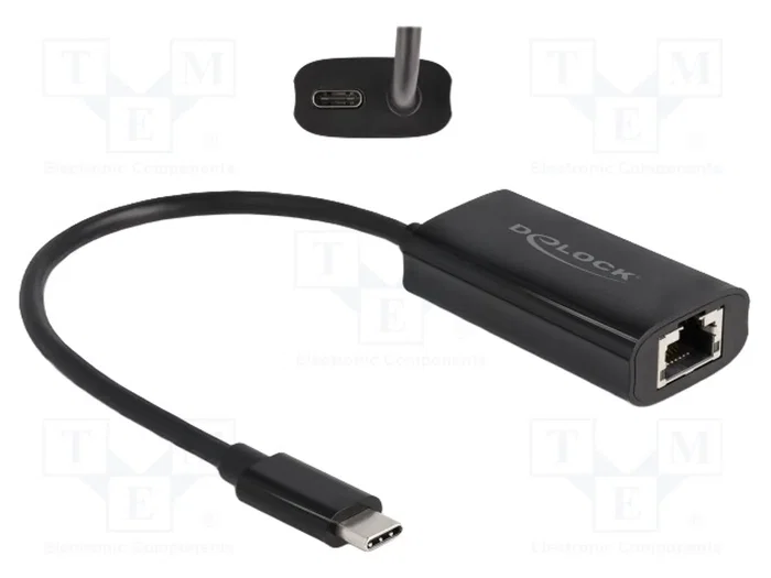 DeLOCK Adaptador USB Type-C™ a Gigabit LAN con Power Delivery 100W Negro DeLOCK Adaptador USB Type-C™ a Gigabit LAN con Power Delivery 100W Negro