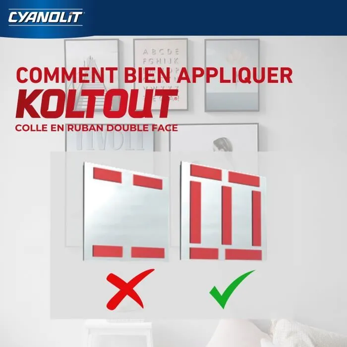 Cyanolit Cinta Koltout XXL Adhesiva Doble Cara 2,5 x 49 mm Alta Adherencia Discreta Resistente