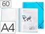 Liderpapel Carpeta Escaparate con Espiral, 60 Fundas, Polipropileno, DIN A4, Azul
