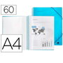 Liderpapel Carpeta escaparate con espiral 60 fundas Din A4 Azul