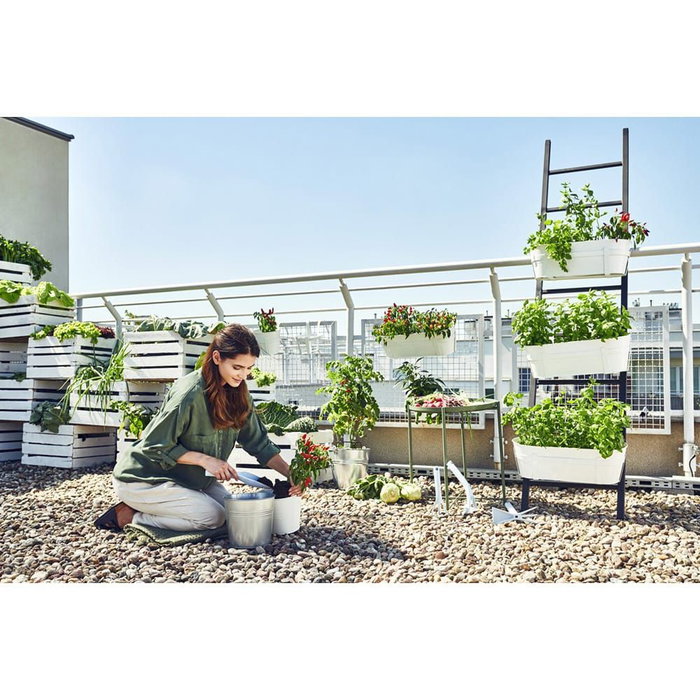 Cellfast Set Herramientas Jardín Paletín Cultivador Azada Color Pastel