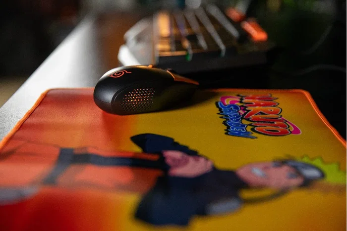 Konix Naruto KX Gaming Mouse Ambidiestro Óptico USB 3600 DPI Negro Naranja 7 Botones para Juegos