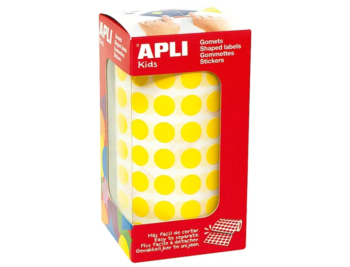 Apli Gomets Redondos Amarillos 10,5 mm Rollo 5192 Unidades