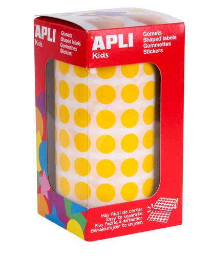 Apli Gomets Redondos 10,5 mm Amarillo Rollo de 5192 Unidades Apli Gomets Redondos 10,5 mm Amarillo Rollo de 5192 Unidades