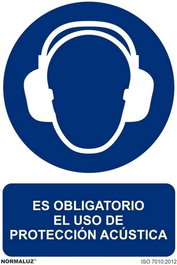 NORMALUZ Señal de Seguridad Uso Protección Acústica 210x300 mm PVC