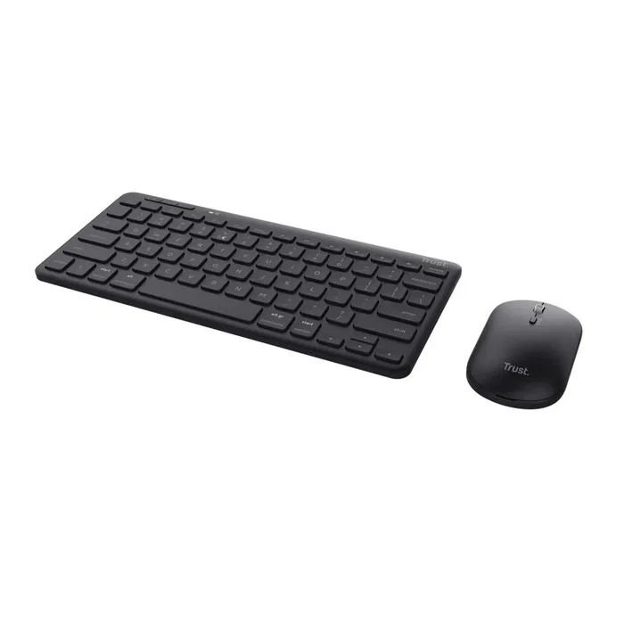 Trust Teclado y Ratón Inalámbricos Lyra, Combo con Triple Conexión (USB/Bluetooth), Teclado QWERTY Español Mini Negro, para Windows, macOS, Android, iOS, iPadOS