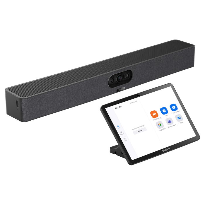 Yealink MeetingBar A25-025 Video Bar y CTP25 Touch Console Kit Bundle, 4K Ultra HD, Negro