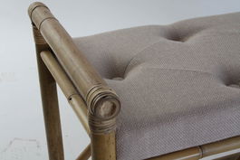 DKD Home Decor Descalzadora Tropical Marron Beige Bambu Algodon 44 x 54 x 100 cm