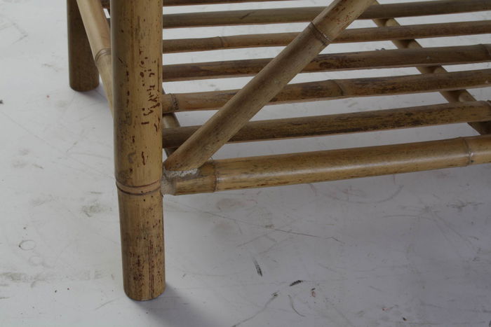 DKD Home Decor Descalzadora Tropical Marron Beige Bambu Algodon 44 x 54 x 100 cm