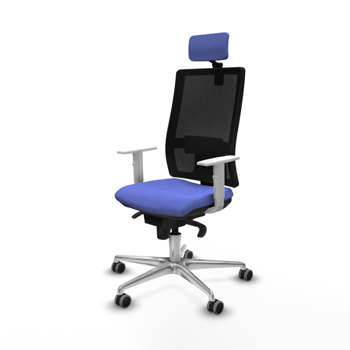 PIQUERAS Y CRESPO Silla de oficina Horna con mecanismo Sincro, Azul claro y Negro