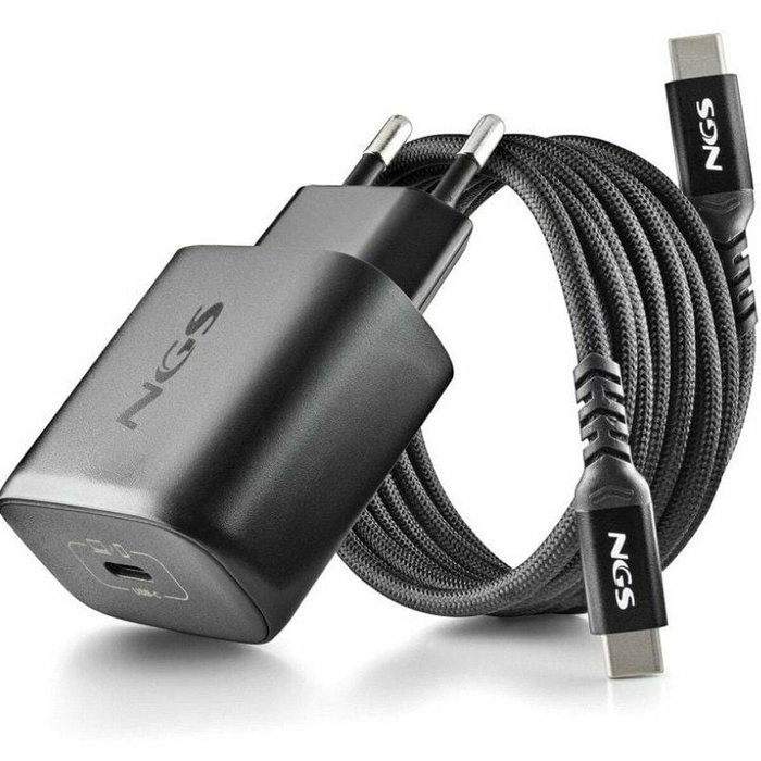 NGS Cargador de Pared GaN BUD 45W con Salida USB-C y Cable USB-C de 1,5 m