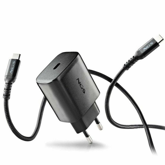 NGS Cargador de Pared GaN BUD 45W con Salida USB-C y Cable USB-C de 1,5 m