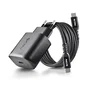 NGS Cargador de Pared GaN 45W USB-C Negro con Cable 1,5m