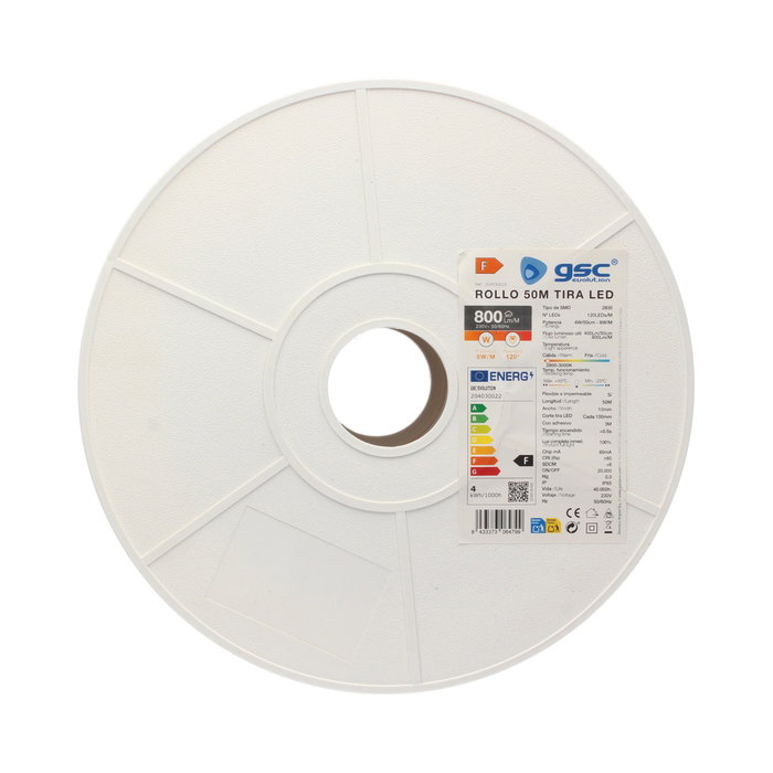 GSC Evolution Rollo 50M tira LED 8W/M 2800-3000K IP65 230V