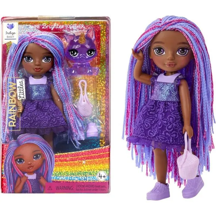 MGA Muñeca Little Fashion Indigo Morada Rainbow High