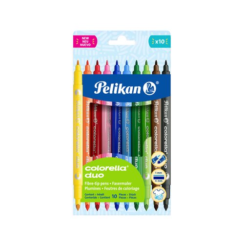 Pelikan Colorella Duo Estuche de 10 Rotuladores de Fibra Doble Punta Pelikan Colorella Duo Estuche de 10 Rotuladores de Fibra Doble Punta