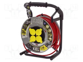 KEL Prolongador de alimentación H05RR-F 3G1,5mm2 50m Rojo