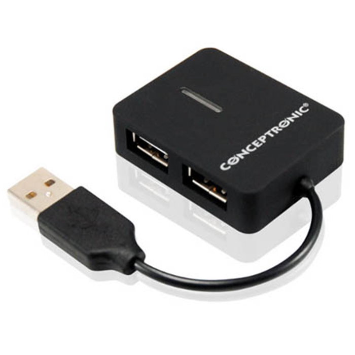 Conceptronic Hub Externo USB 2.0 de 4 Puertos Compacto - GL850, 480 Mbps, Alimentado por USB Conceptronic Hub Externo USB 2.0 de 4 Puertos Compacto - GL850, 480 Mbps, Alimentado por USB