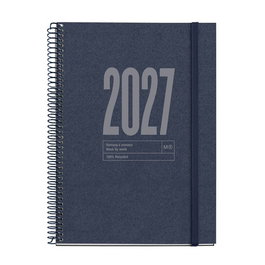 MIQUELRIUS Agenda Anual 2027 Recycled Tapa Dura Dark Blue