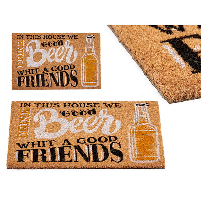 Felpudo Gift Decor Beer Estampado PVC 100 % PVC Fibra de coco 40 x 2 x 60 cm 60 x 2 x 40 cm (10 Unidades)
