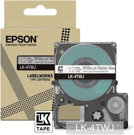Epson LK-4TWJ Cinta de etiquetas Matte Negro sobre Transparente 12mm
