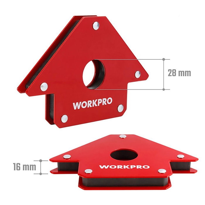 Workpro Escuadra Magnética de Soldadura 100 mm (4") Capacidad 45°, 90°, 135°, 180°