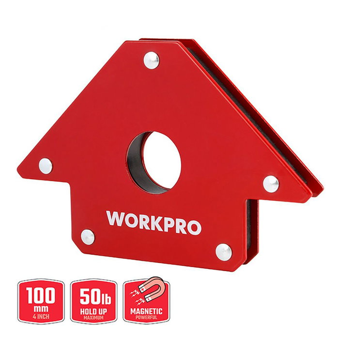 Workpro Escuadra Magnética de Soldadura 100 mm (4") Capacidad 45°, 90°, 135°, 180°