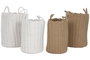 DKD Home Decor Cesta Basicos Blanco Beige 30 x 43 x 30 cm Set de 2