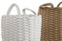 DKD Home Decor Cesta Basicos Blanco Beige 30 x 43 x 30 cm Set de 2