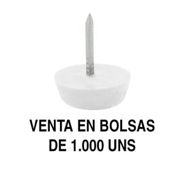 HERRAJES ALK Otto Deslizante-Quitarruido Ø15 Ø17 Ø20 Blanco Bolsa 1000 Unidades