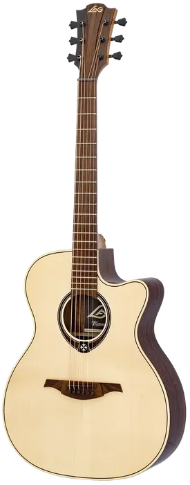 Lag Tramontane 218 A/E Guitarra Acústica-Eléctrica Auditorium Cutaway - Tapa Abeto Engelmann Macizo, Fondo Palisandro, Natural
