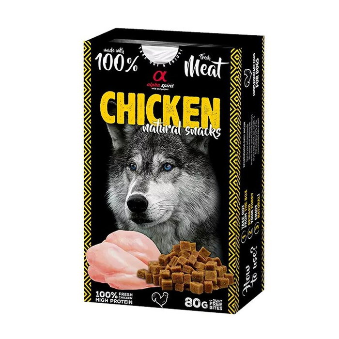 Alpha Spirit Canine Pollo Natural Snack 6x80g
