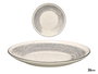 Vessia Plato Llano Patinado de Cerámica (Porcelana) Gris y Blanco, 26 cm (27.2x27.2x3 cm) (Set de 24)
