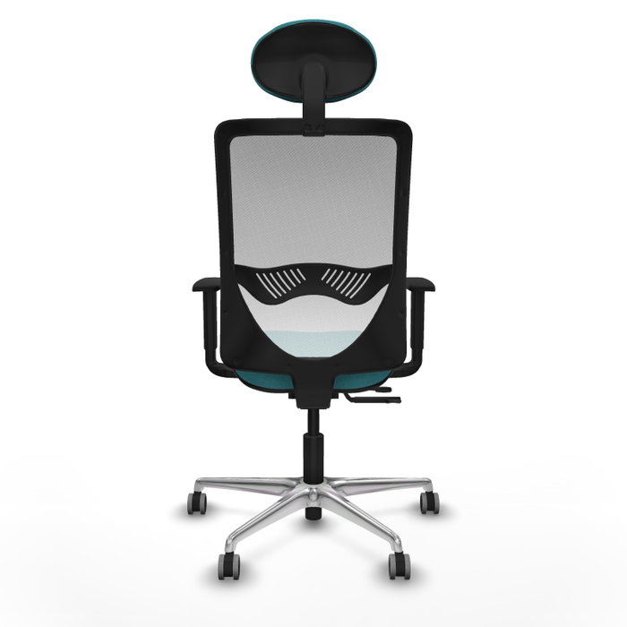 PIQUERAS Y CRESPO Silla de oficina Zulema con mecanismo Sincro/Traslack Turquesa y Blanco