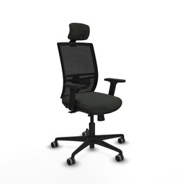 PIQUERAS Y CRESPO Silla de oficina Yunquera con mecanismo Sincro/Traslack y cabecero