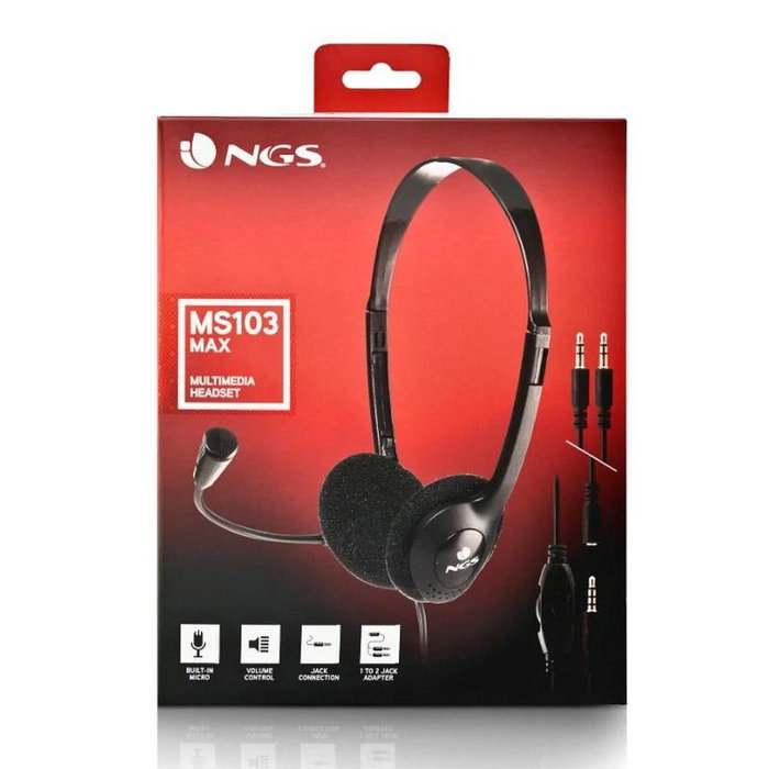 NGS MS103MAX Auriculares con Micrófono y Control de Volumen Negro