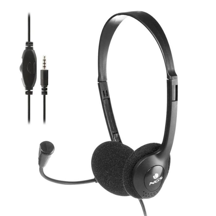 NGS MS103MAX Auriculares con Micrófono y Control de Volumen Negro